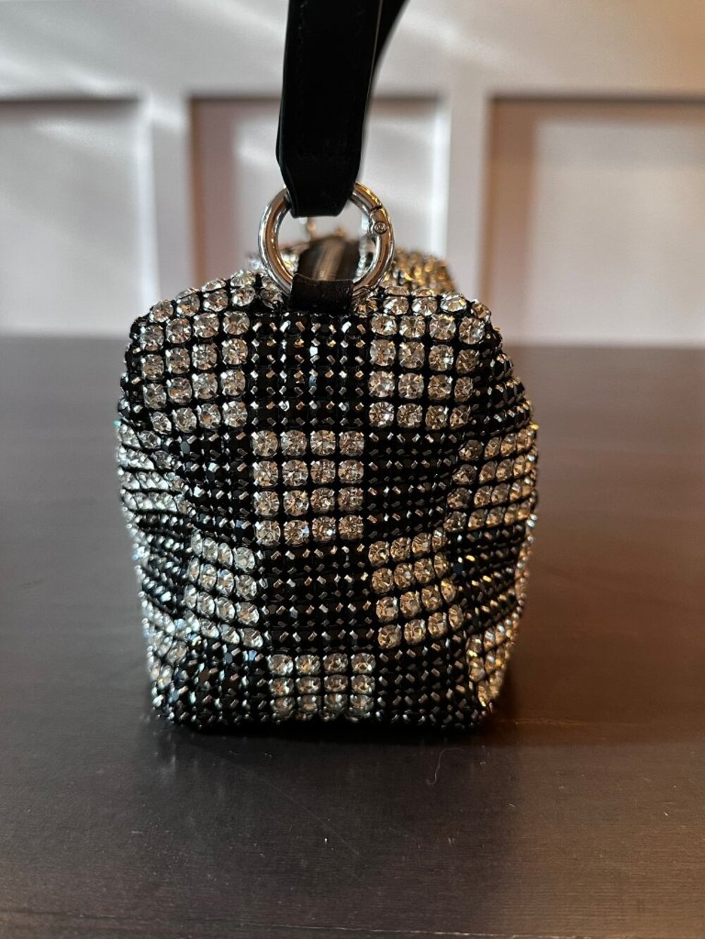 ✨🖤 Bari Lynn Rhinestone Checkerboard Shoulder & Crossbody Purse 🖤✨ - Picture 6 of 11